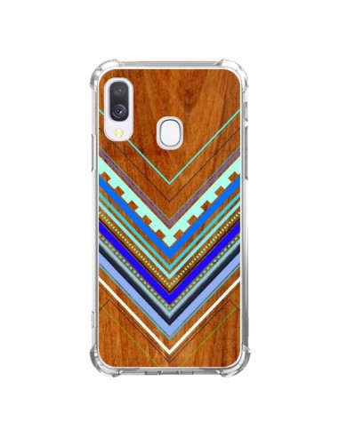 Coque Samsung Galaxy A40 Azteque Arbutus Blue Bois Aztec Tribal - Jenny Mhairi