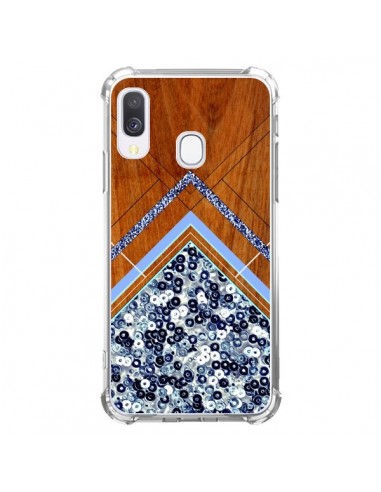 Coque Samsung Galaxy A40 Sequin Geometry Bois Azteque Aztec Tribal - Jenny Mhairi