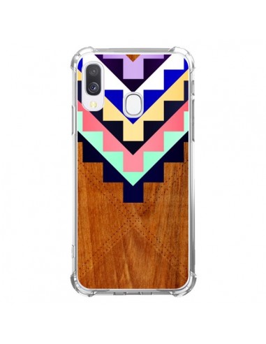 Coque Samsung Galaxy A40 Wooden Tribal Bois Azteque Aztec Tribal - Jenny Mhairi