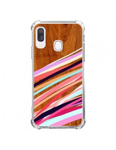 Coque Samsung Galaxy A40 Wooden Waves Coral Bois Azteque Aztec Tribal - Jenny Mhairi