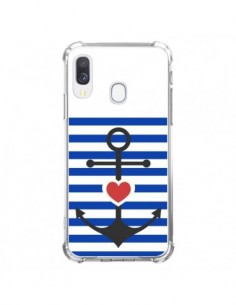 Coque Samsung Galaxy A40 Mariniere Encre Marin Coeur -...
