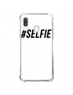 Coque Samsung Galaxy A40 Hashtag Selfie Noir Vertical -...