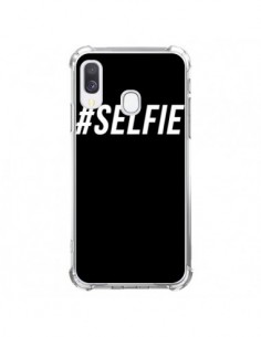 Coque Samsung Galaxy A40 Hashtag Selfie Blanc Vertical -...