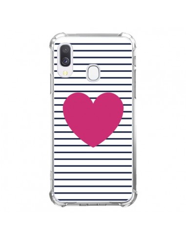 Coque Samsung Galaxy A40 Coeur Traits Marin - Jonathan Perez