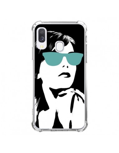 Coque Samsung Galaxy A40 Fille Lunettes Bleues - Jonathan Perez