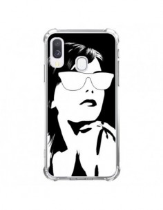 Coque Samsung Galaxy A40 Fille Lunettes Blanches -...