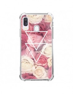 Coque Samsung Galaxy A40 Roses Triangles Fleurs -...
