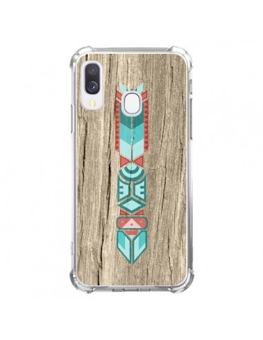 Coque Samsung Galaxy A40 Totem Tribal Azteque Bois Wood - Jonathan Perez