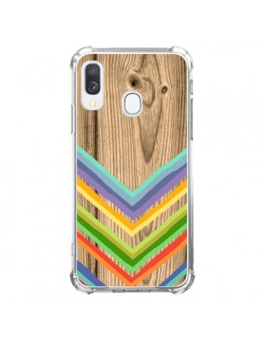 Coque Samsung Galaxy A40 Tribal Azteque Bois Wood - Jonathan Perez