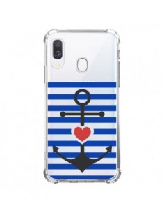 Coque Samsung Galaxy A40 Mariniere Ancre Marin Coeur...