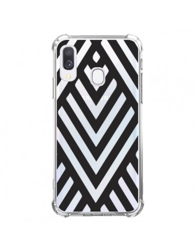 Coque Samsung Galaxy A40 Geometric Azteque Noir Transparente - Dricia Do