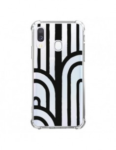 Coque Samsung Galaxy A40 Geometric Noir Transparente -...