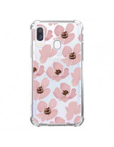 Coque Samsung Galaxy A40 Fleurs Roses Flower Transparente - Dricia Do