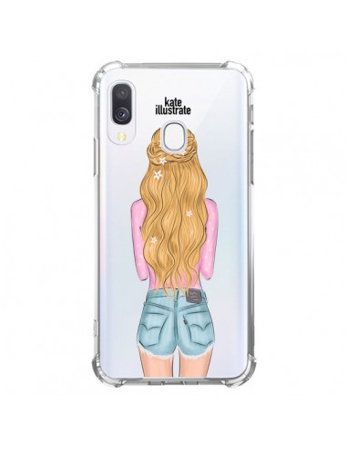 Coque Samsung Galaxy A40 Blonde Don't Care Transparente - kateillustrate