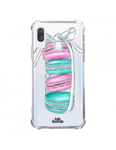 Coque Samsung Galaxy A40 Macarons Pink Mint Rose Transparente - kateillustrate