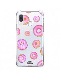 Coque Samsung Galaxy A40 Pink Donuts Rose Transparente -...