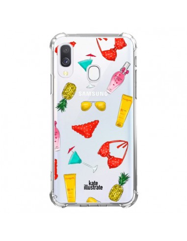 Coque Samsung Galaxy A40 Summer Essentials Ete Essentiel Transparente - kateillustrate