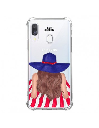 Coque Samsung Galaxy A40 Beah Girl Fille Plage Transparente - kateillustrate