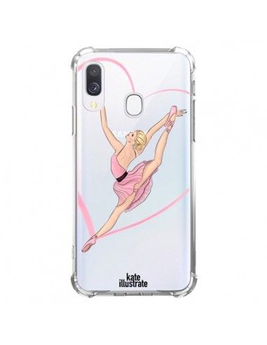 Coque Samsung Galaxy A40 Ballerina Jump In The Air Ballerine Danseuse Transparente - kateillustrate