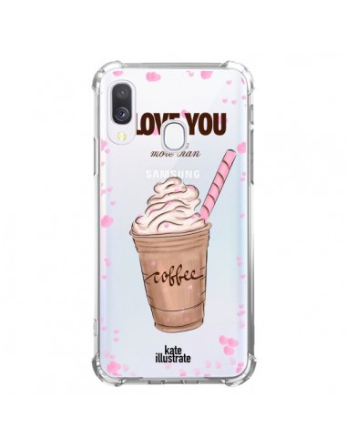 Coque Samsung Galaxy A40 I love you More Than Coffee Glace Amour Transparente - kateillustrate