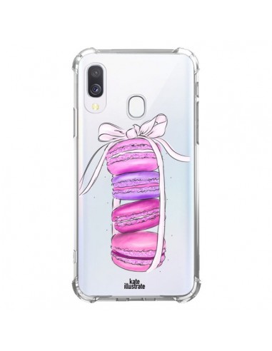 Coque Samsung Galaxy A40 Macarons Pink Purple Rose Violet Transparente - kateillustrate