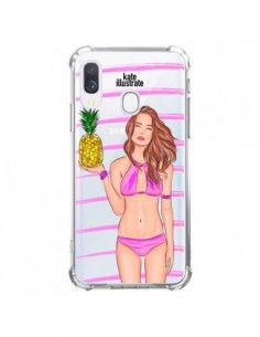 Coque Samsung Galaxy A40 Malibu Ananas Plage Ete Rose...