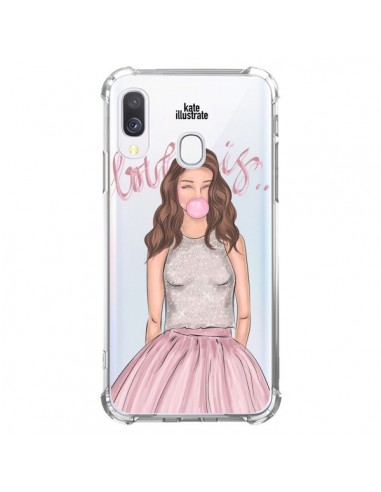 Coque Samsung Galaxy A40 Bubble Girl Tiffany Rose Transparente - kateillustrate
