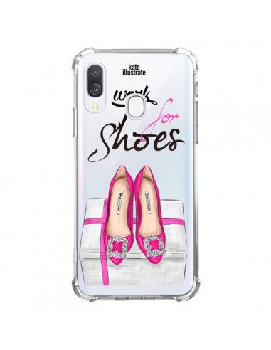Coque Samsung Galaxy A40 I Work For Shoes Chaussures Transparente - kateillustrate
