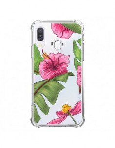 Coque Samsung Galaxy A40 Tropical Leaves Fleurs Feuilles...