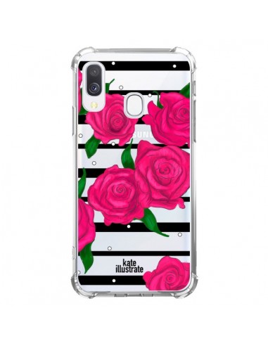 Coque Samsung Galaxy A40 Roses Rose Fleurs Flowers Transparente - kateillustrate