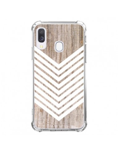 Coque Samsung Galaxy A40 Tribal Aztèque Bois Wood Flèche Blanc - Laetitia