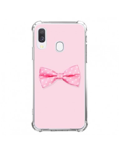 Coque Samsung Galaxy A40 Noeud Papillon Rose Girly Bow Tie - Laetitia