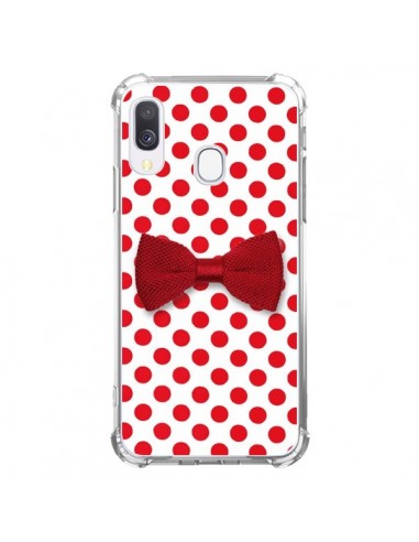 Coque Samsung Galaxy A40 Noeud Papillon Rouge Girly Bow Tie - Laetitia