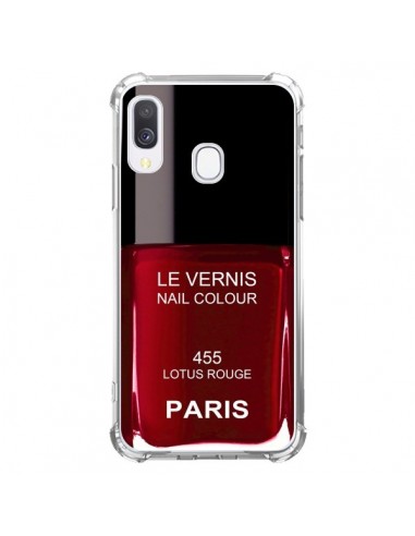 Coque Samsung Galaxy A40 Vernis Paris Lotus Rouge - Laetitia