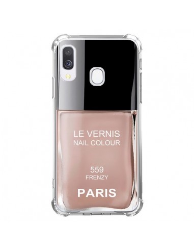 Coque Samsung Galaxy A40 Vernis Paris Frenzy Beige - Laetitia