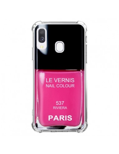 Coque Samsung Galaxy A40 Vernis Paris Riviera Rose - Laetitia