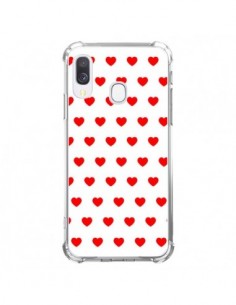 Coque Samsung Galaxy A40 Coeurs Rouges Fond Blanc - Laetitia
