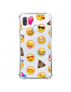 Coque Samsung Galaxy A40 Emoticone Emoji Transparente -...