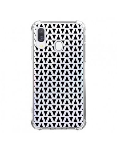 Coque Samsung Galaxy A40 Triangles Romi Azteque Noir Transparente - Laetitia