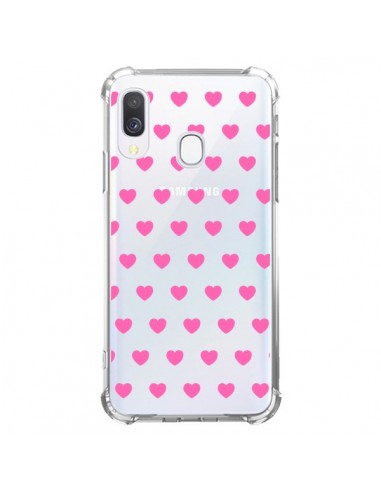 Coque Samsung Galaxy A40 Coeur Heart Love Amour Rose Transparente - Laetitia