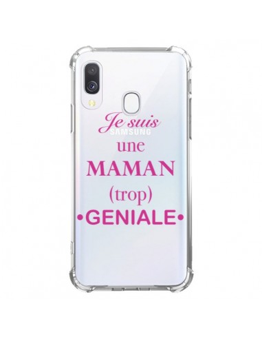 Coque Samsung Galaxy A40 Je suis une maman trop géniale Transparente - Laetitia