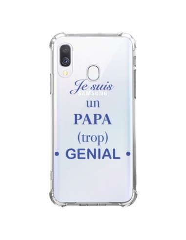 Coque Samsung Galaxy A40 Je suis un papa trop génial Transparente - Laetitia