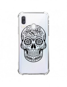 Coque Samsung Galaxy A40 Tête de Mort Mexicaine Noir...