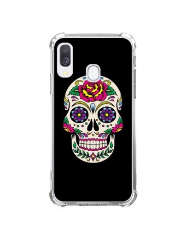 Coque Samsung Galaxy A40 Tête de Mort Mexicaine Multicolore Noir - Laetitia