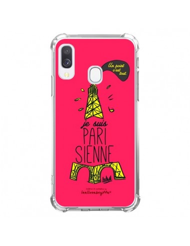Coque Samsung Galaxy A40 Je suis Parisienne La Tour Eiffel Rose - Leellouebrigitte