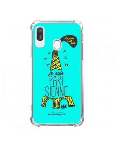 Coque Samsung Galaxy A40 Je suis Parisienne La Tour Eiffel Bleu - Leellouebrigitte