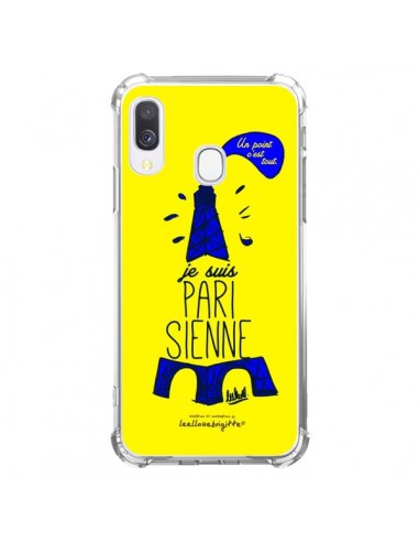 Coque Samsung Galaxy A40 Je suis Parisienne La Tour Eiffel Jaune - Leellouebrigitte