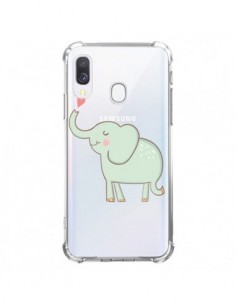Coque Samsung Galaxy A40 Elephant Elefant Animal Coeur...