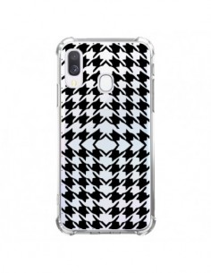 Coque Samsung Galaxy A40 Vichy Carre Noir Transparente -...