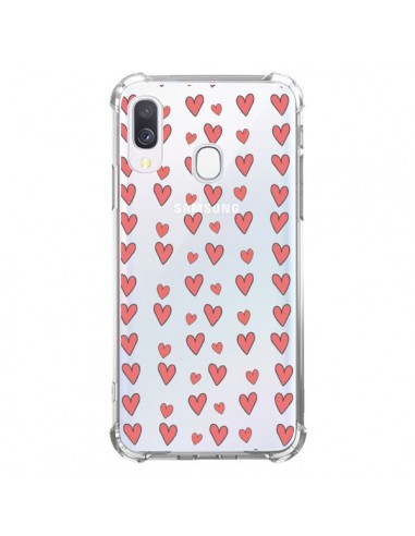 Coque Samsung Galaxy A40 Coeurs Heart Love Amour Rouge Transparente - Petit Griffin
